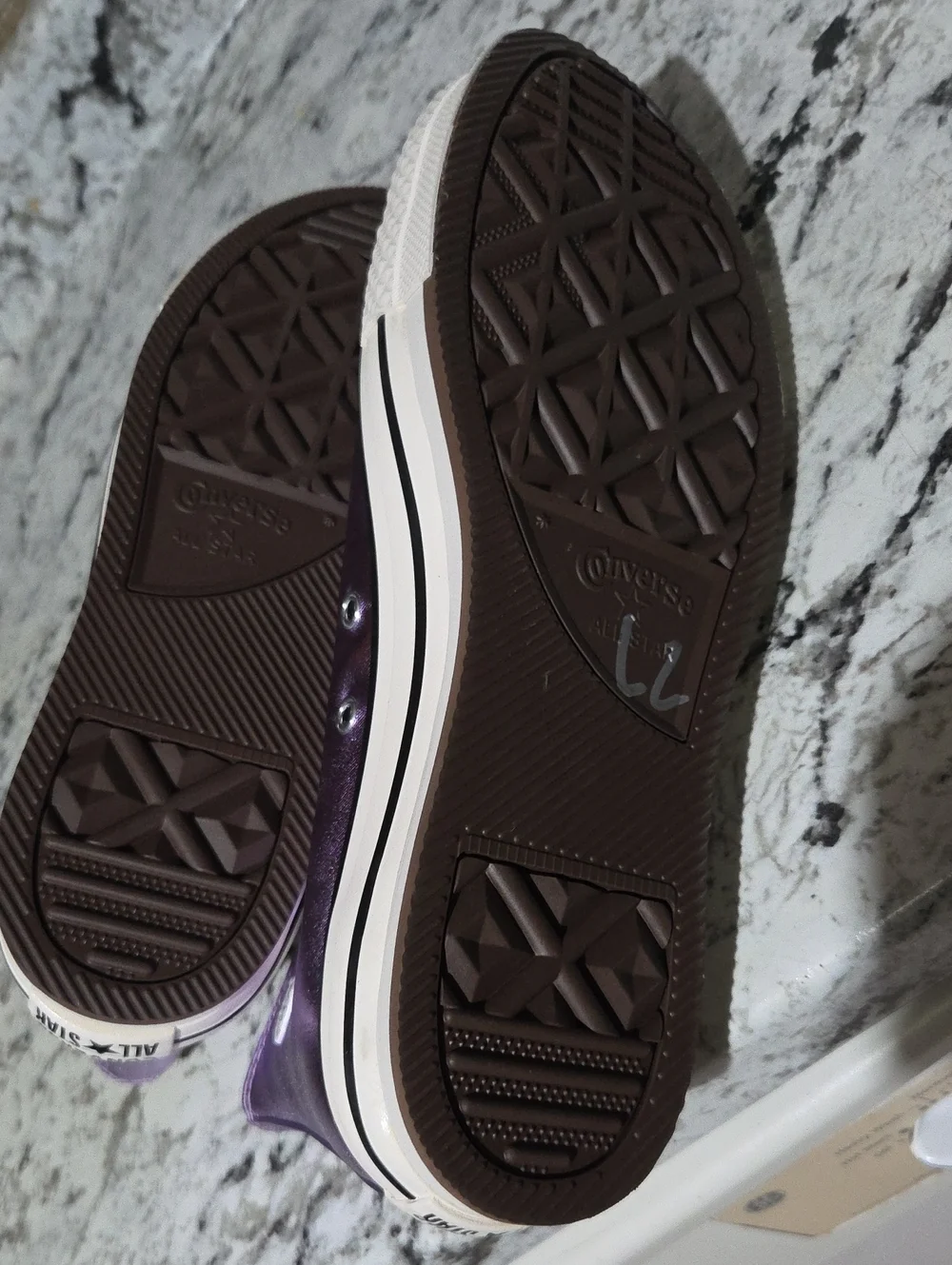 Converse Big Kids Metallic Purple High-Top Sneakers NEW!!!